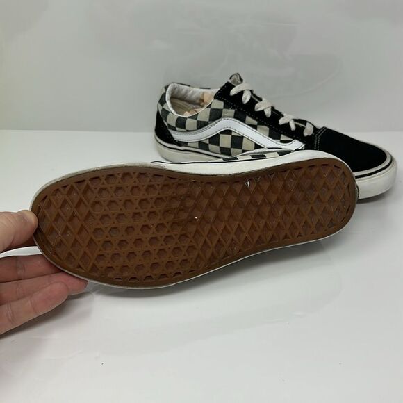 Vans "Primary Check Old Skool" Sneakers (Black/White) Unisex Checkerboard Shoes - Picture 5 of 6